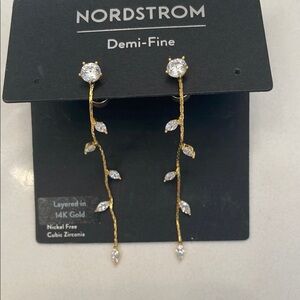 Nordstrom Gold Vine Drop Earrings Elegant Jewelry